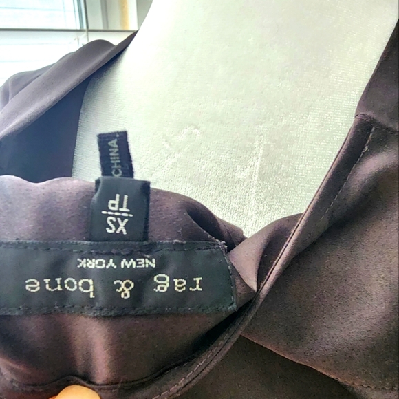 Rag & Bone 100% Silk Drape Blouse Eggplant Purple Sz. Xs - Picture 10 of 13